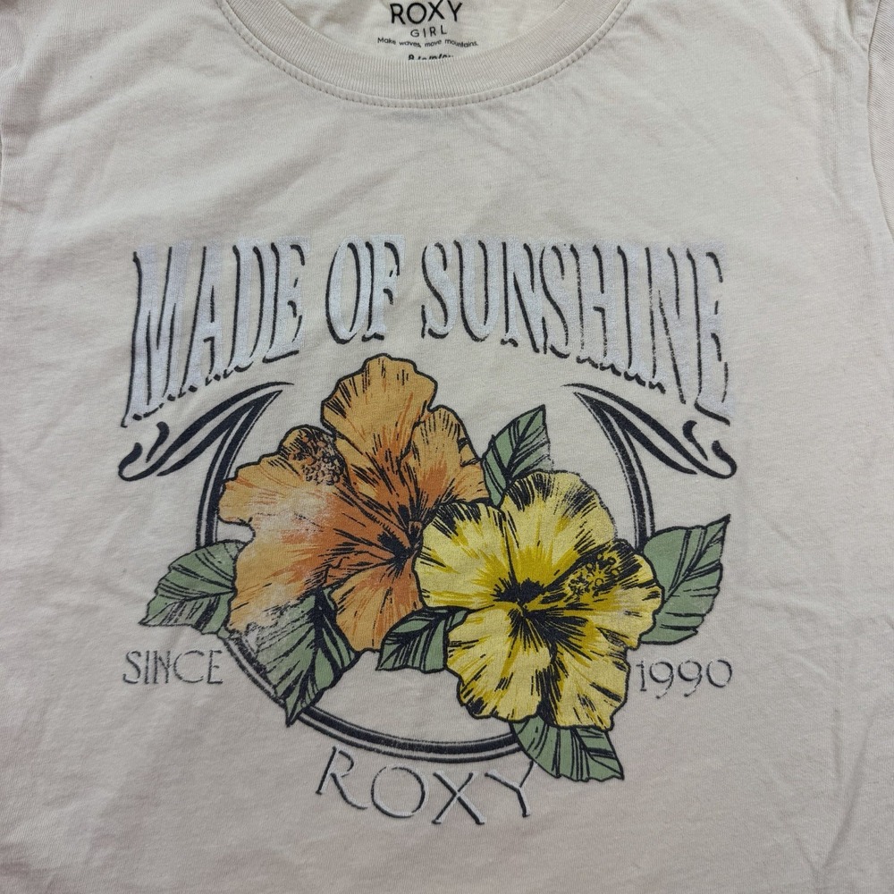 Roxy Women's Juniors Crop Top Size Small Hibiscus Flower Print - Picture 4 of 6
